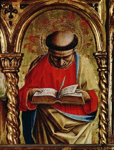 St. Matthew, detail from the Sant'Emidio polyptych, 1473