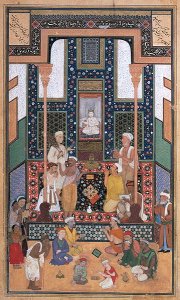 Sadi Visit to an Indian Temple, miniature from a Bustan (The Orchard) by Sadi, Bukhara, Western Uzbekistan, c.1531-32