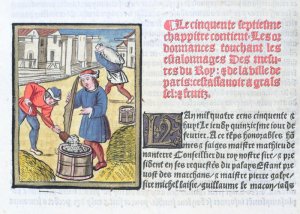 Measuring Mortar or plaster, from Ordonnances Royaux de la Juridiction de la Prevote des Marchands de la Ville de Paris, published in 1528