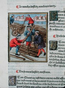 The Mouleur, worker employed to control and measure wood sales, from Ordonnances Royaux de la Juridiction de la Prevote des Marchands de la Ville de Paris, 1528