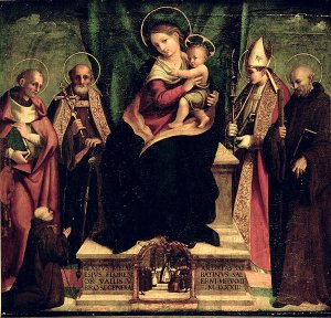 The Virgin and Child enthroned with Saints