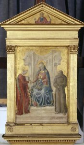 Enthroned Madonna with Child and Saints Gerhard and Katharina, c.1450