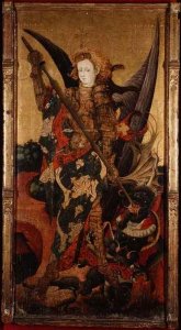 St. Michael Killing the Dragon or Vanquishing the Devil, early 15th century