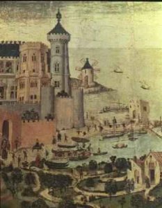 The Port of Majorca with the Almudaine Towers during the Conquest of the City by James I