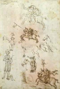 Sheet of studies with a Horse Nessus and St Jerome