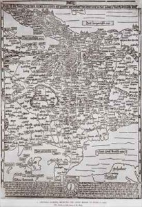 Map of central Europe showing the chief roads to Rome