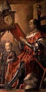 Portrait of Federigo da Montefeltro, Duke of Urbino (1422-82) and his son Guidobaldo