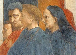 Masolino, Alberti, Bruneleschi and Masaccio's self portrait