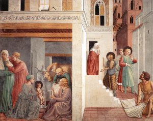 Scenes from the Life of St Francis (Scene 1, north wall) 1452