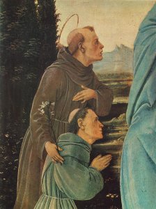 Madonna with Child, St Anthony of Padua and a Friar (detail) before 1480