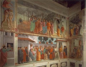 Frescoes in the Cappella Brancacci (left view) 1426-82