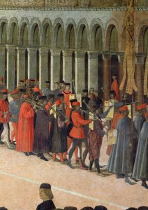 Musicians, detail from the Procession of the Cross in St. Mark's Square, 1496